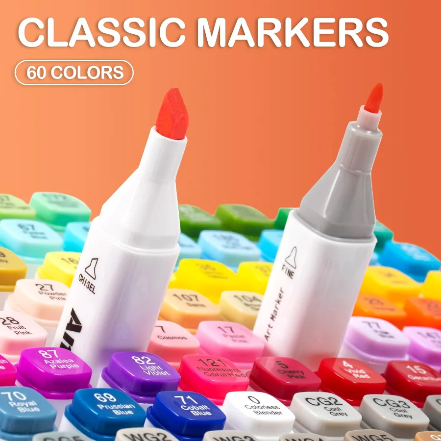 Chisel & Fine Alcohol Markers, detail view