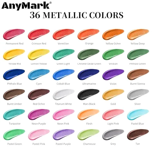 Metallic Acrylic Paint Set, detail view